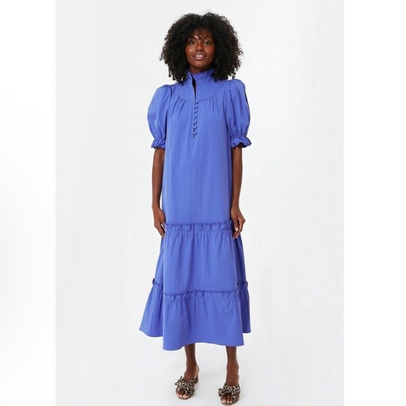 NWT Pomander Place Tuckernuck Selena Maxi Dress in Azure Blue Sz XL - Picture 1 of 11